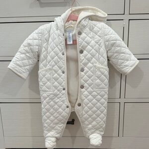 Ralph Lauren Quilted Cream Footie